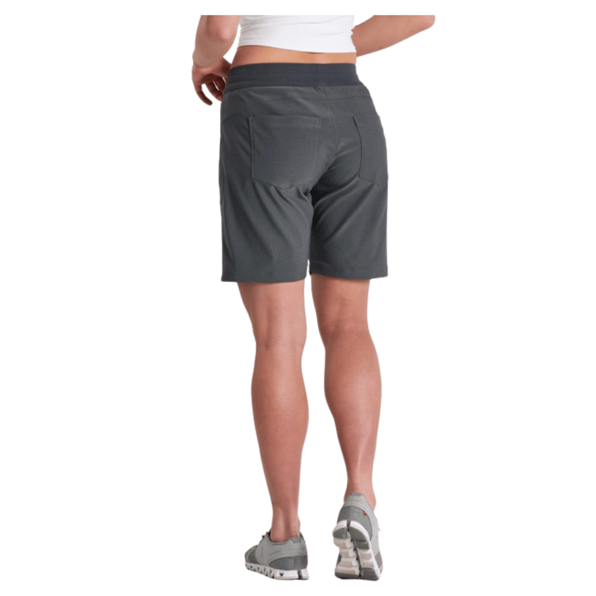 KUHL WOMEN'S TREKR PULL ON SHORT 8" W/ UPF 50+ - CHARCOAL - BACK VIEW