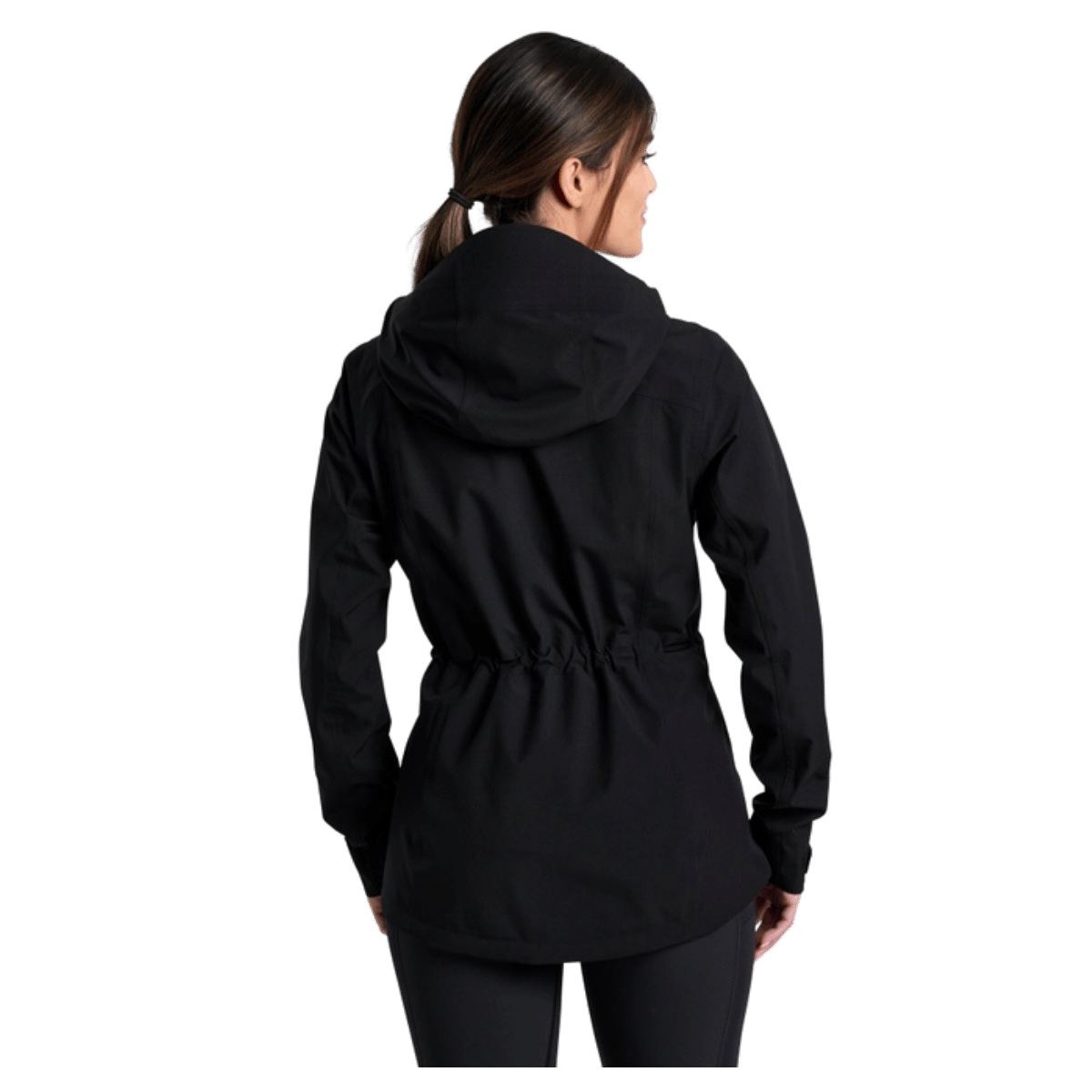 KUHL WOMEN'S STRETCH VOYAGR WATERPROOF JACKET - BLACKOUT - BACK VIEW