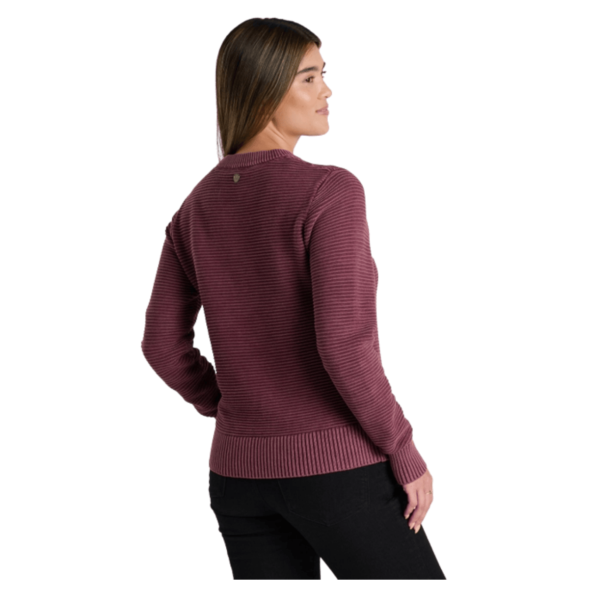 KUHL WOMEN'S SOFIE ORGANIC COTTON SWEATER - WINTER BERRY - BACK VIEW WW