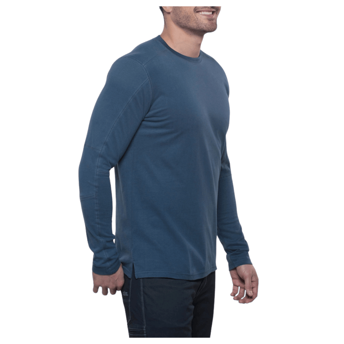KUHL BRAVADO CREW NECK LONG SLEEVE - PIRATE BLUE - SIDE
