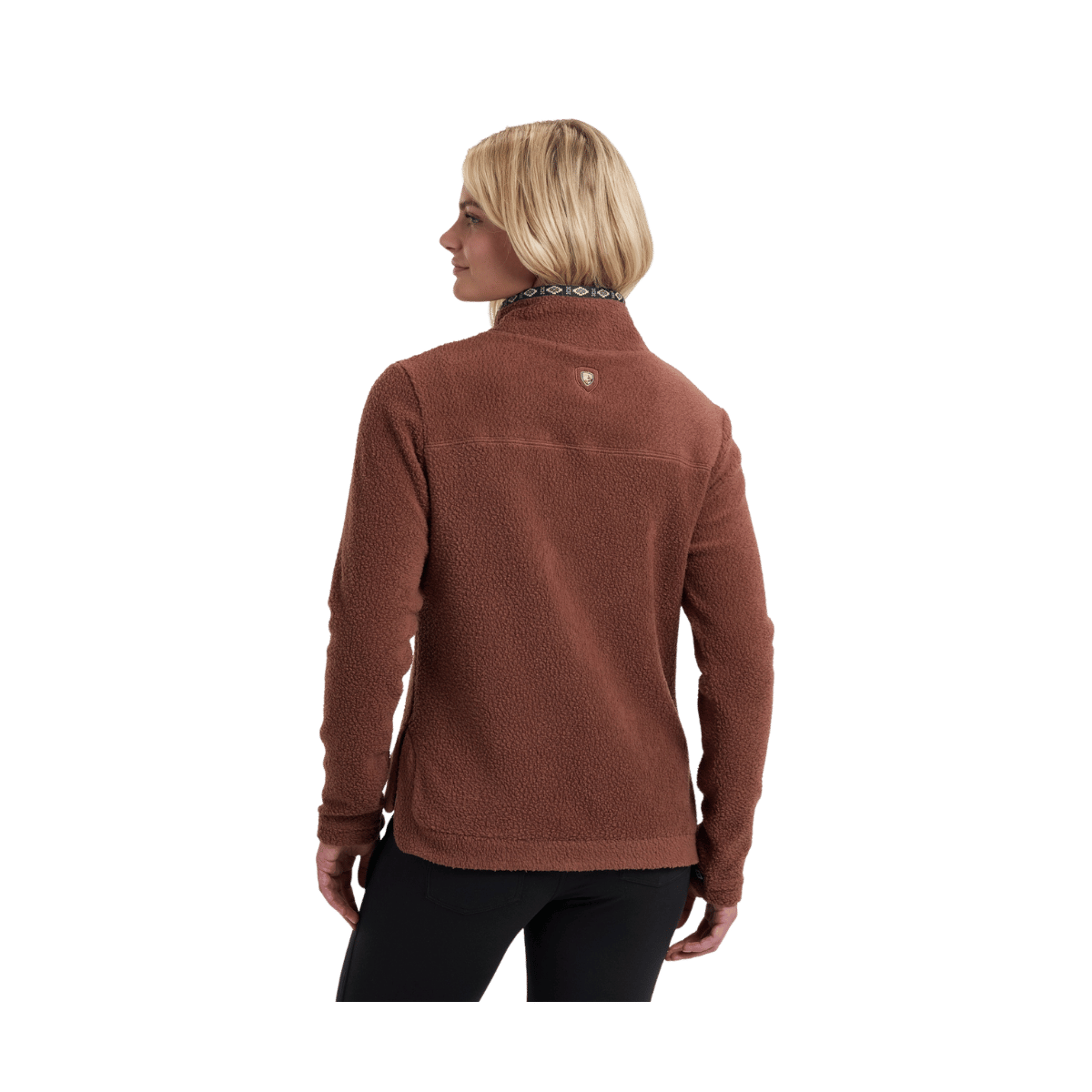 KUHL WOMEN'S HYGGE SNAP PULLOVER - MOCHA - BACK VIEW