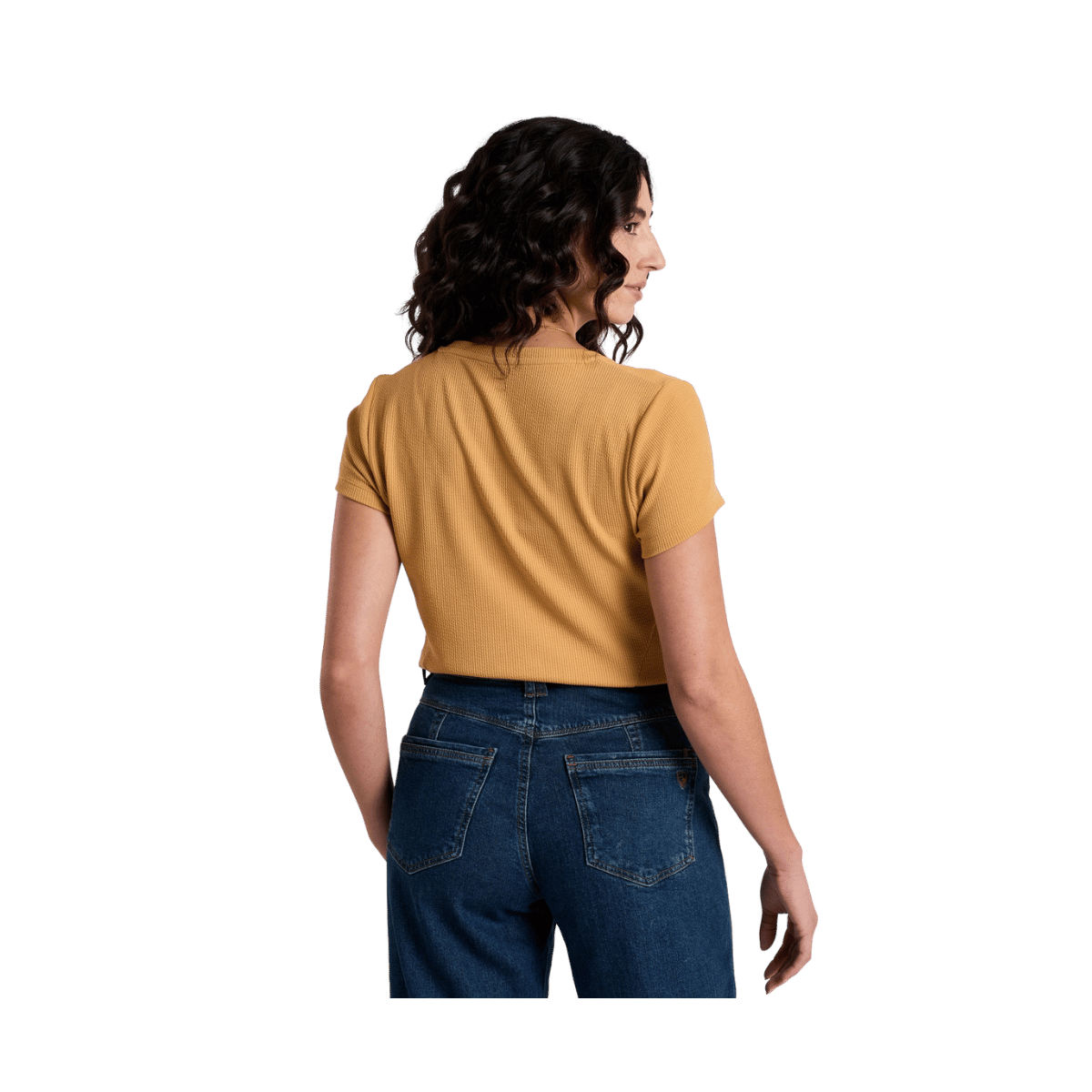 KUHL WOMEN'S REMI SHORT SLEEVE SHIRT - HONEY - BACK VIEW