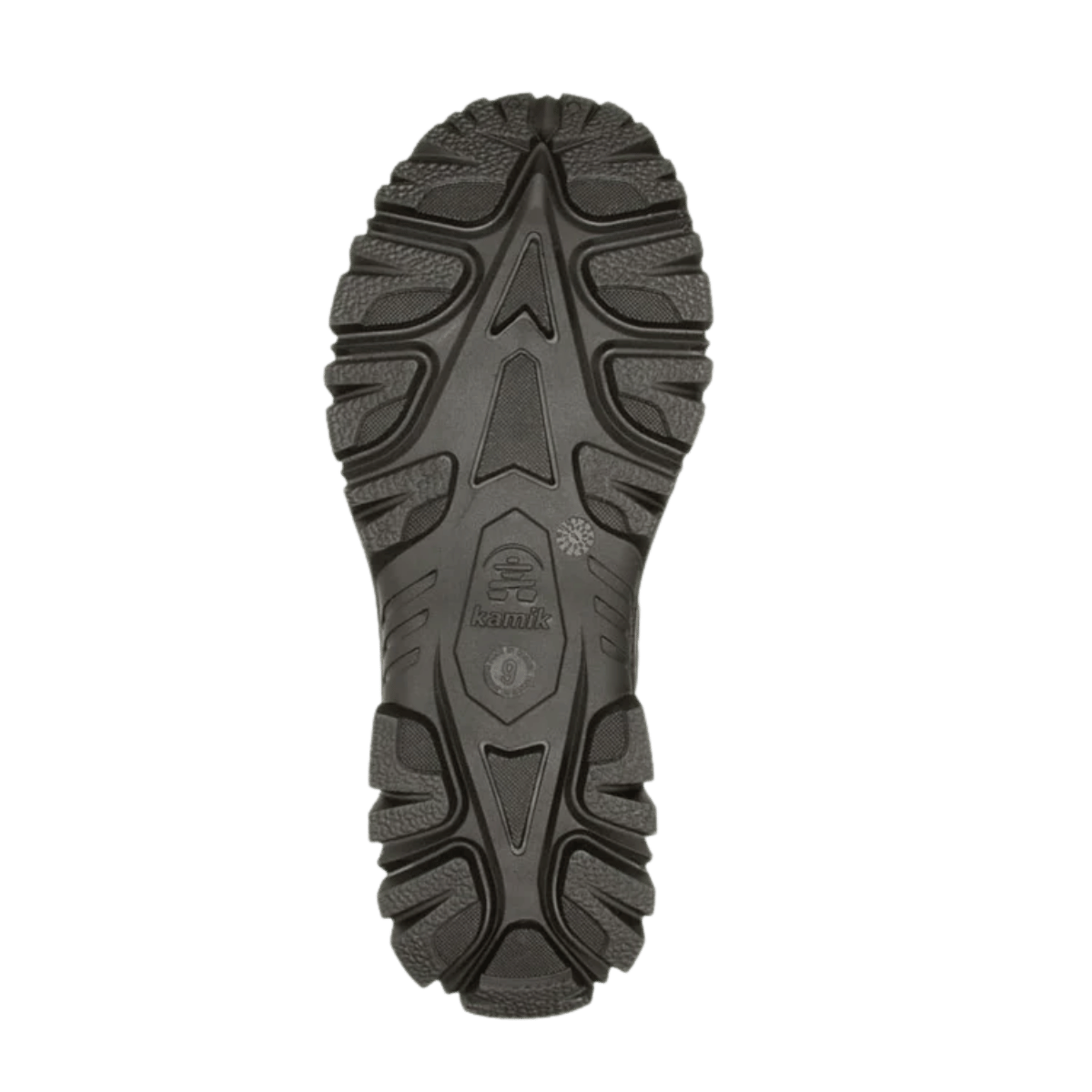 KAMIK MEN’S GREENBAY 4 WINTER BOOTS – BLACK - BOTTOM SOLE VIEW