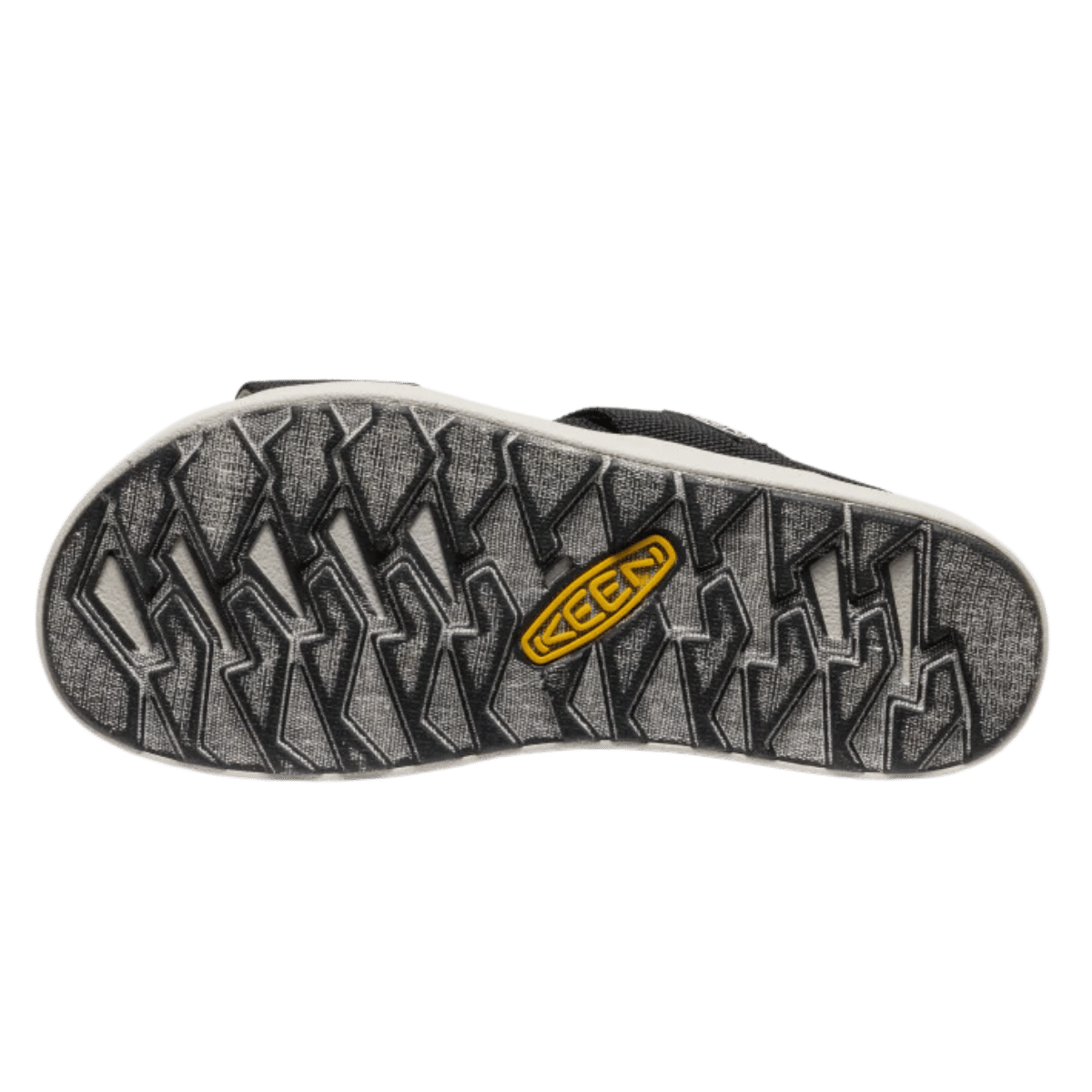 KEEN WOMEN'S ELLE BACKSTRAP SANDAL - BLACK - BOTTOM SOLE VIEW