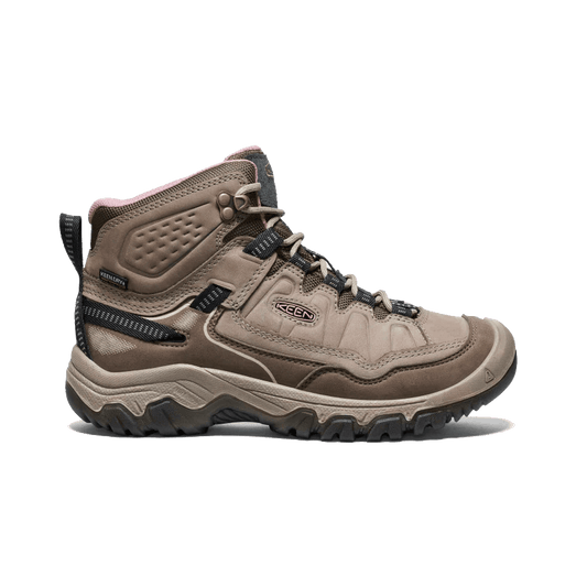 KEEN WOMEN'S TARGHEE IV MID WATERPROOF HIKING BOOT - BRINDLE/ROSE SIDE