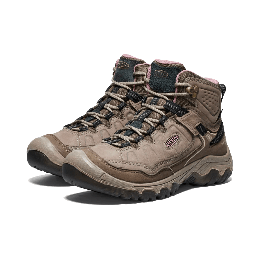 KEEN WOMEN'S TARGHEE IV MID WATERPROOF HIKING BOOT - BRINDLE/ROSE PAIR