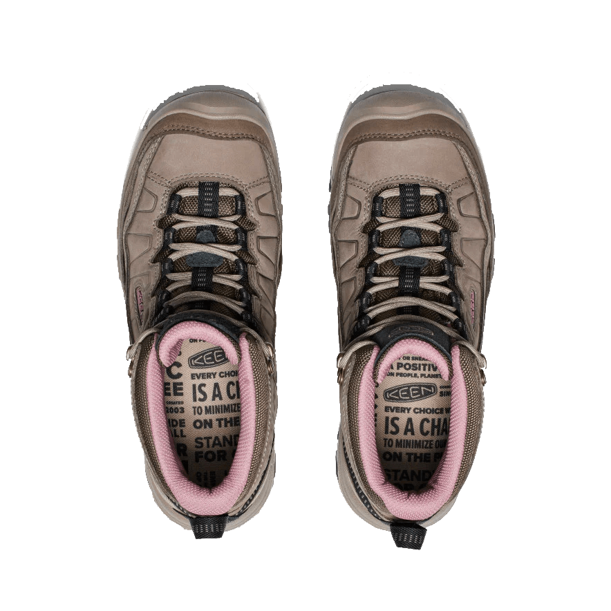 KEEN WOMEN'S TARGHEE IV MID WATERPROOF HIKING BOOT - BRINDLE/ROSE TOP