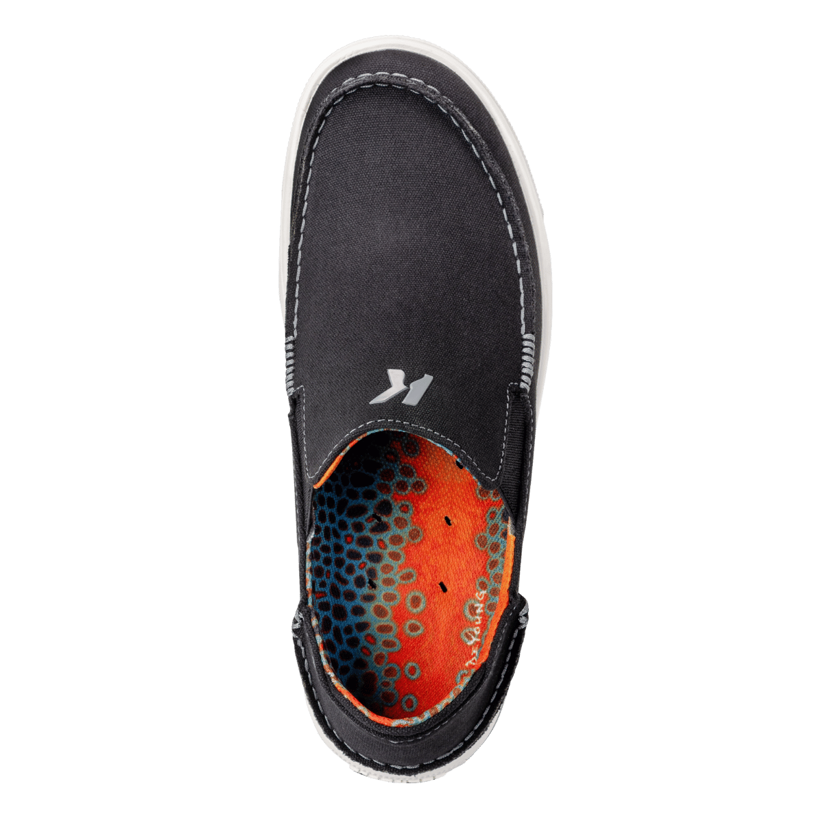 KORKERS MEN'S FISH MOC BROWN TROUT - BLACK - TOP VIEW