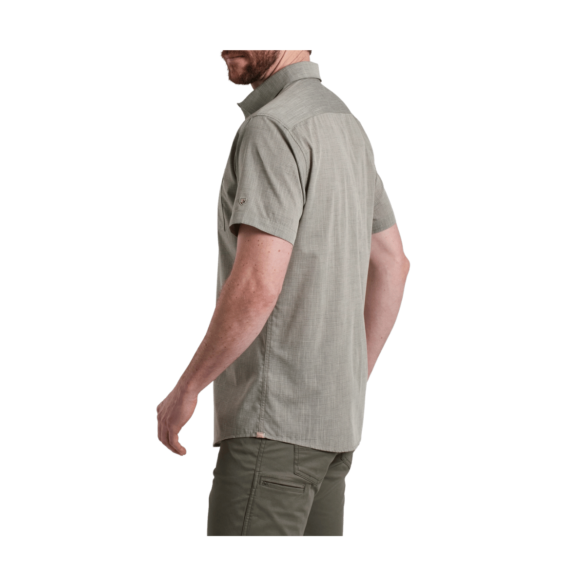 KUHL MEN'S KARIB STRIPE SS SHIRT - ASHWOOD - SIDE VIEW