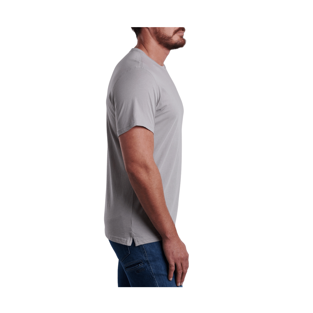 KUHL MEN'S SUPERAIR STANDARD HEM T-SHIRT - CLOUD GRAY - SIDE VIEW
