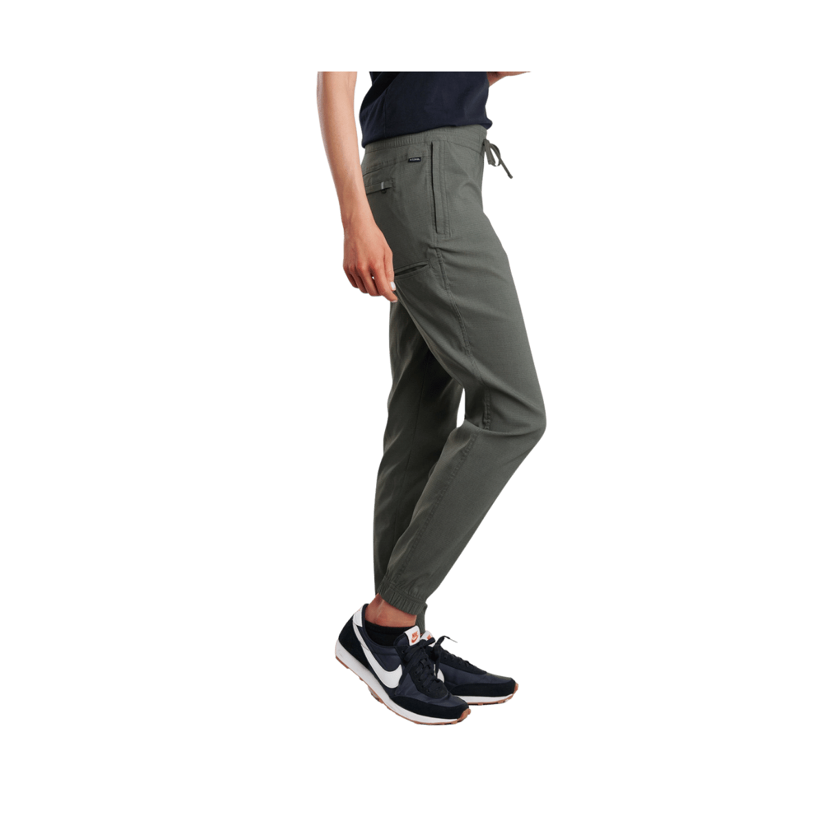 KUHL WOMEN'S HAVEN JOGGER - BLACK OLIVE - SIDE VIEW