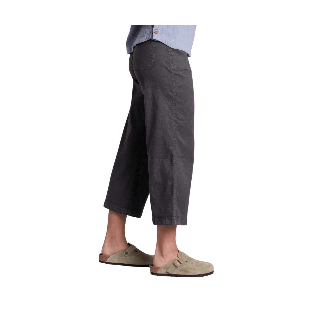 KUHL WOMEN'S SEABOARD CROP WIDE LEG PANT - PAVEMENT - SIDE VIEW