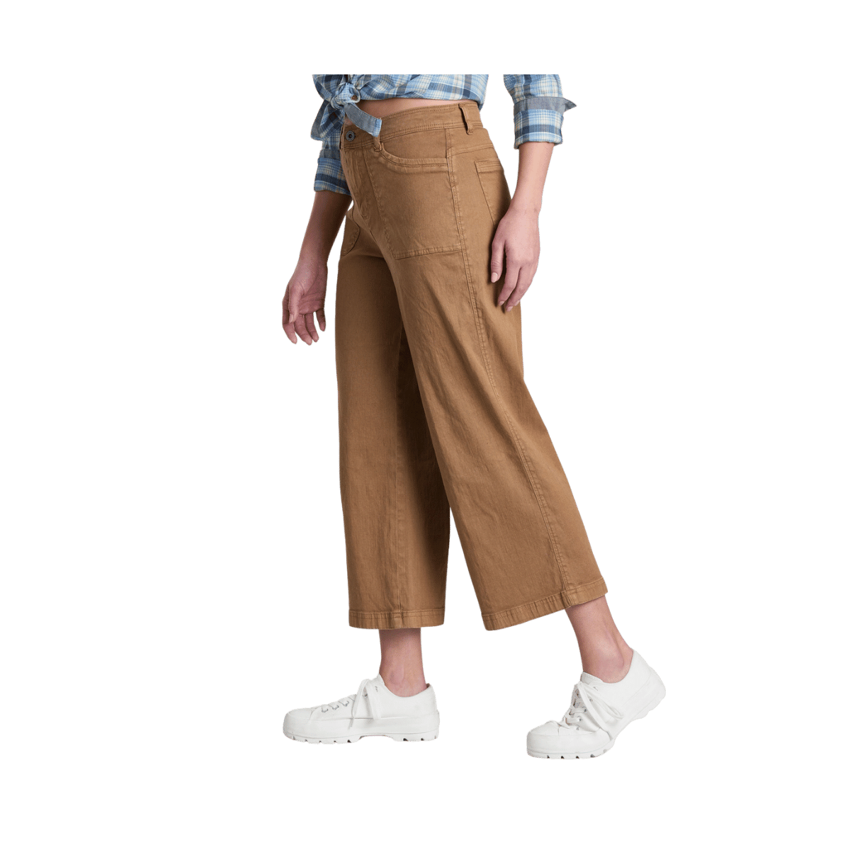 KUHL WOMEN'S SEABOARD CROP WIDE LEG PANT - SAWDUST -SIDE VIEW