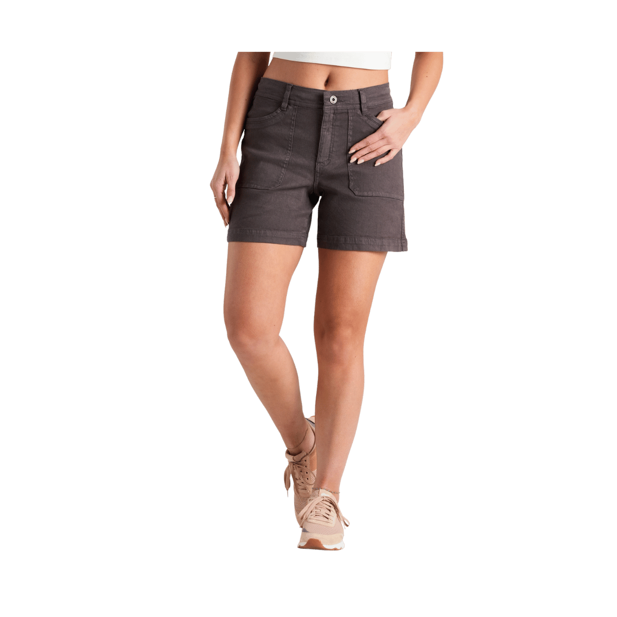 KUHL WOMEN'S SEABOARD SHORT 6" - PAVEMENT - FRONT VIEW