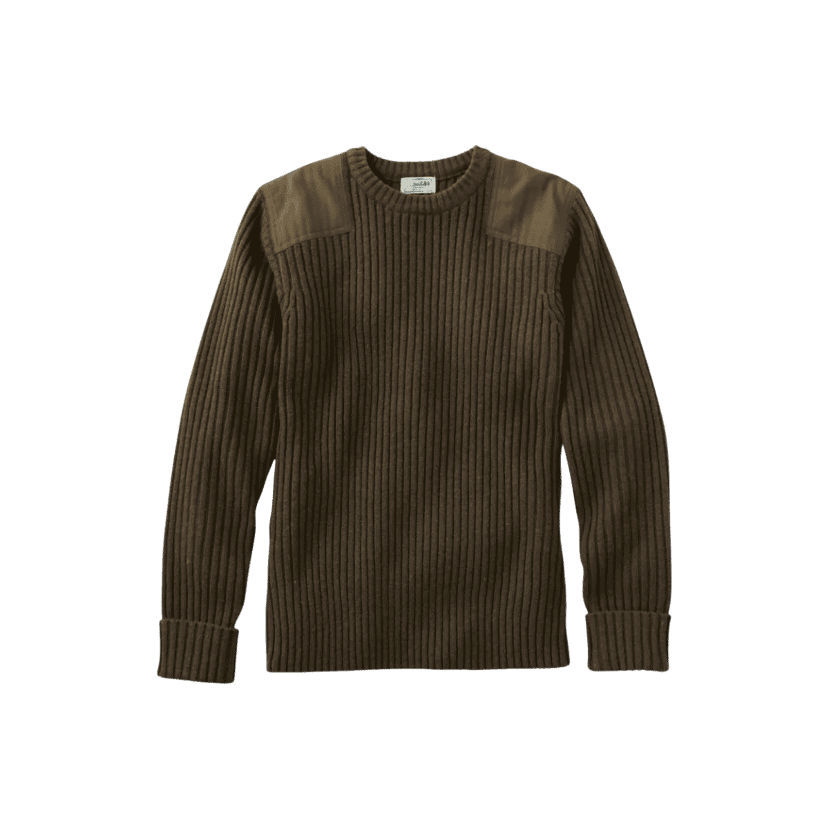 L.L.BEAN COMMANDO CREWNECK SWEATER DEEP WOODS GREEN HEATHER