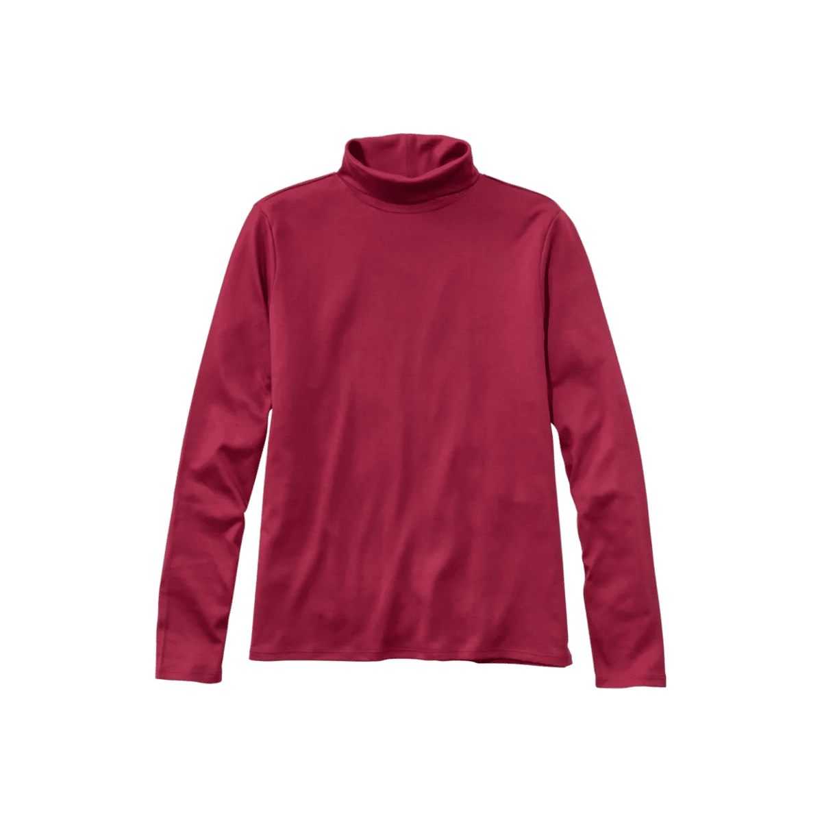 L.L.BEAN W PIMA TURTLENECK REG BORDEAUX