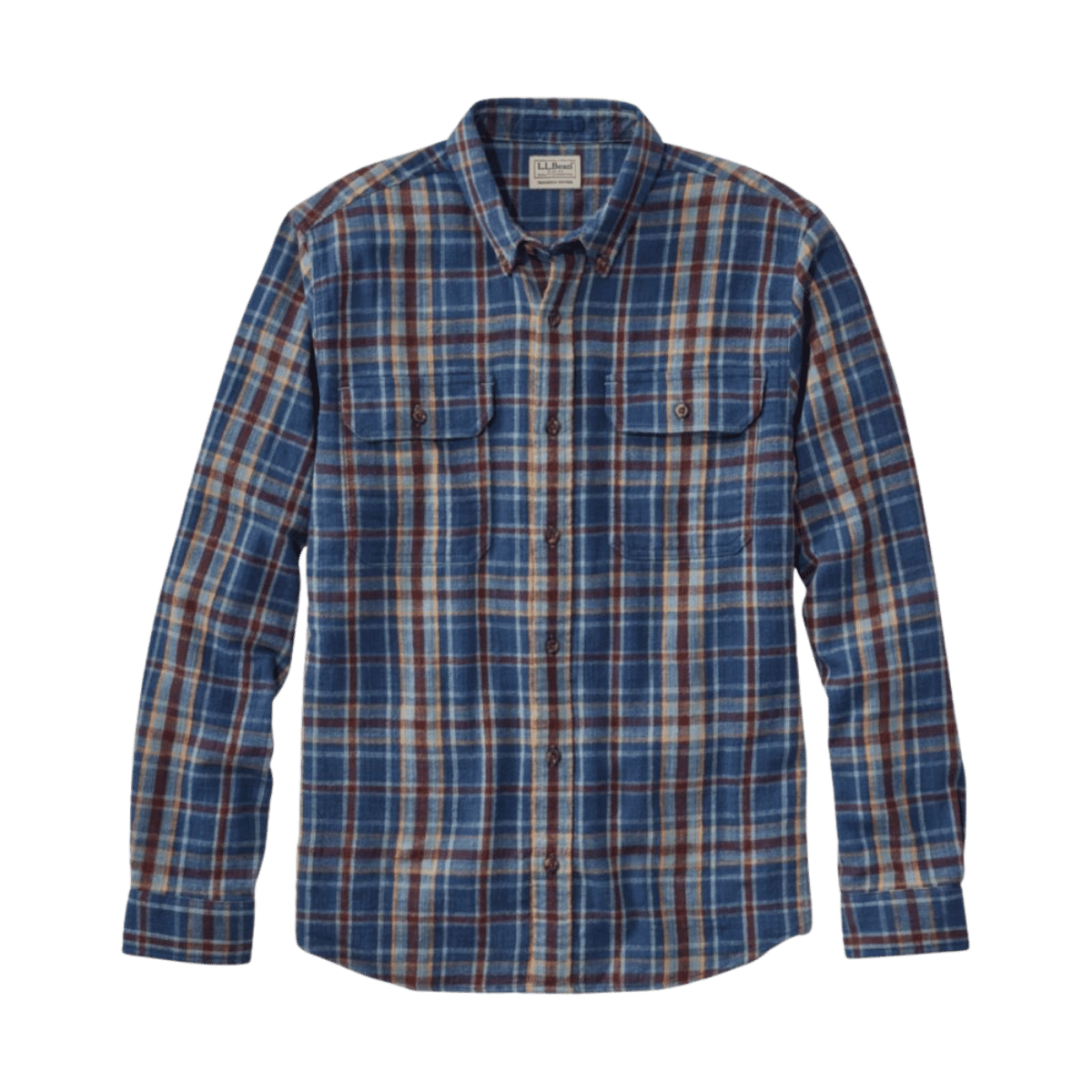 L.L. BEAN 1912 FIELD FLANNEL SHIRT REG - MARINER BLUE FRONT
