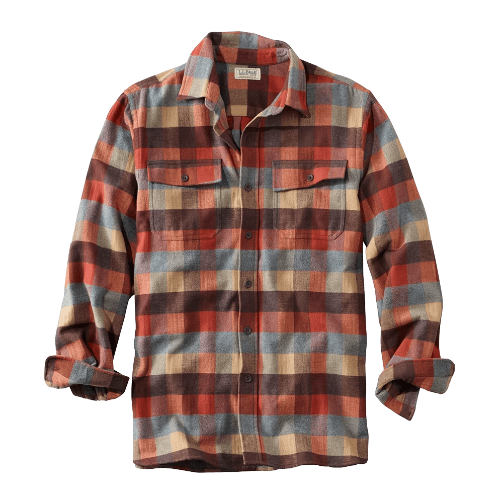 L.L. BEAN CHAMOIS PLAID SHIRT- APPLE CINNAMON