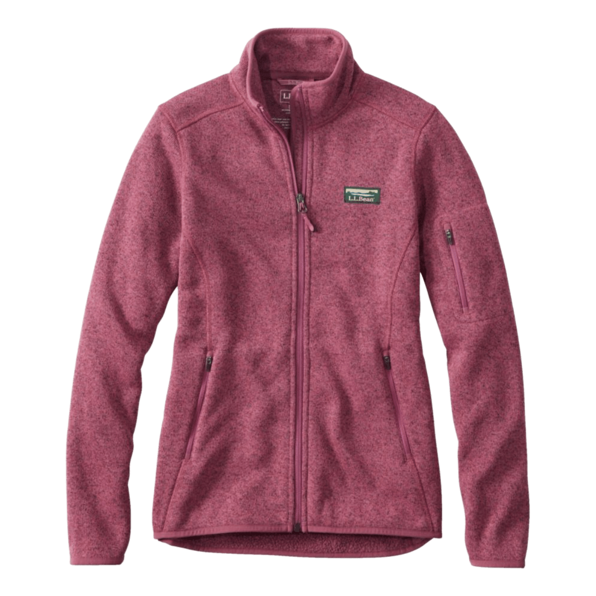 L.L. BEAN WOMEN'S SWEATER FLEECE FULLZIP JACKET - DARK PLUM FRONT
