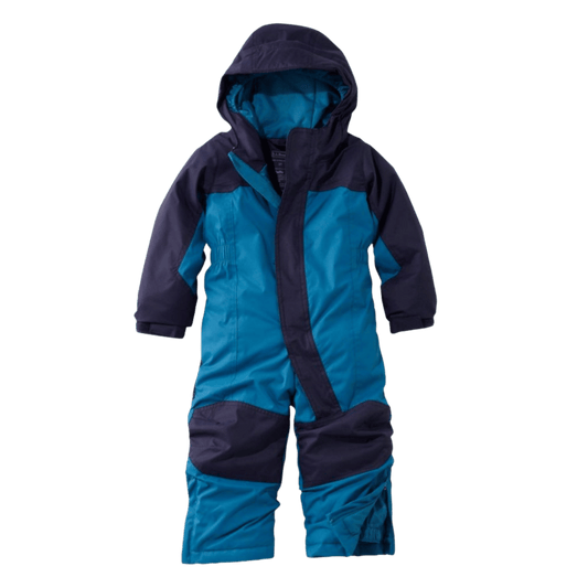 L.L.BEAN TODDLER AND INFANT COLD BUSTER SNOWSUIT – BLUE/TEAL SHAD - FRONT VIEW
