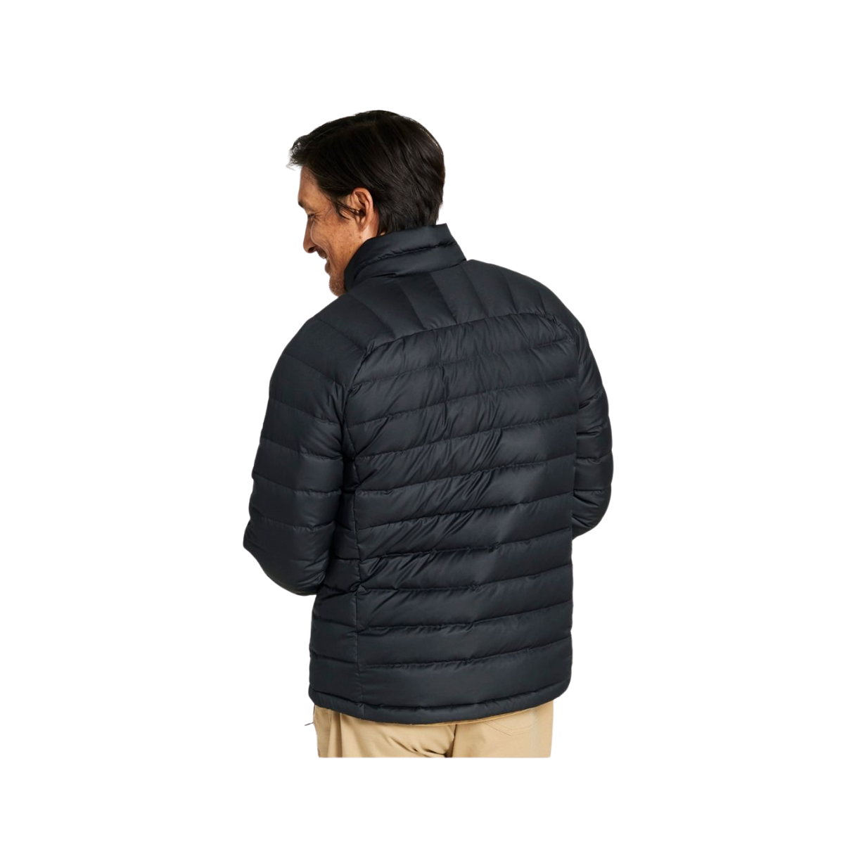L.L. BEAN MEN'S DOWN JACKET - BLACK - BACK VIEW
