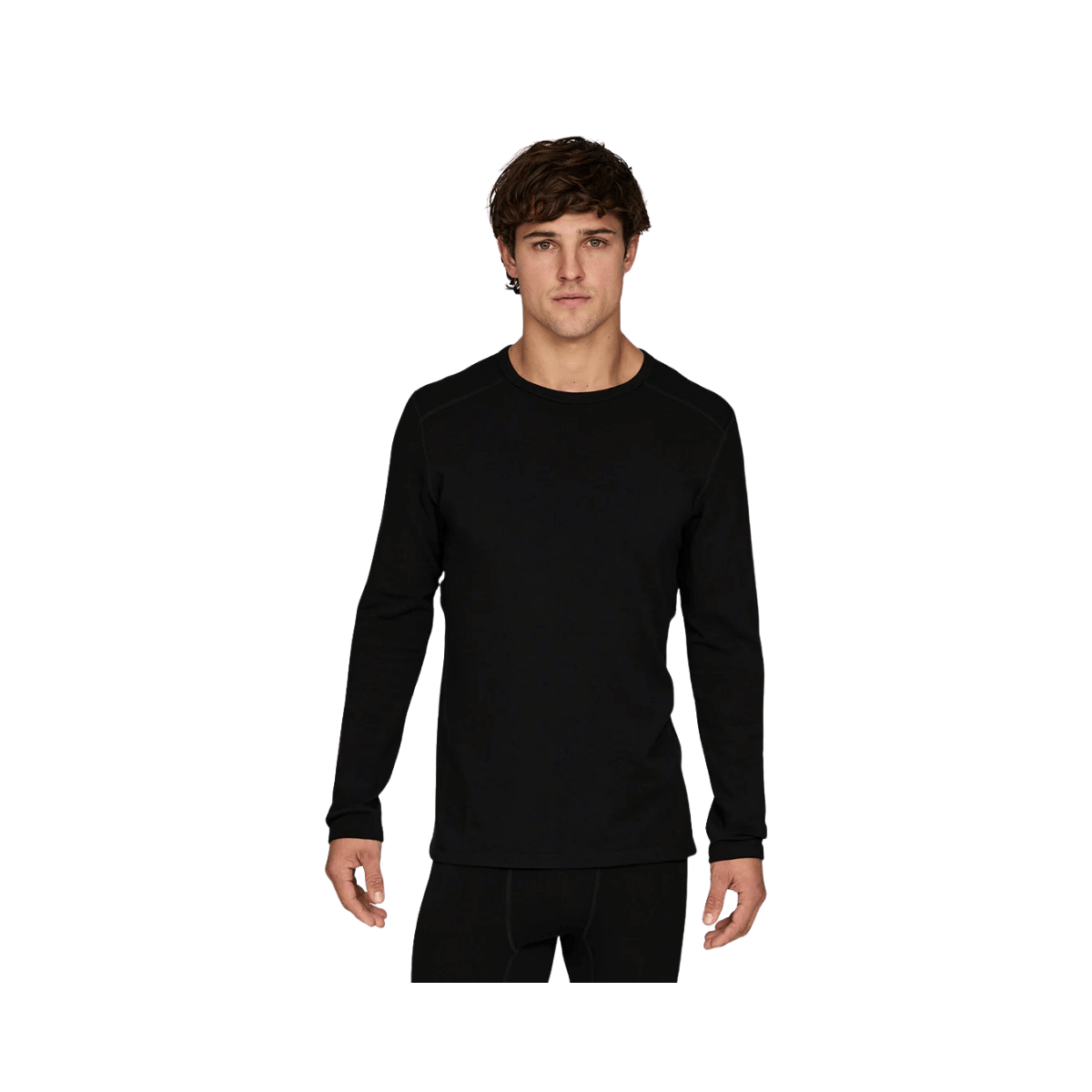 LE BENT HEAVYWEIGHT GRID FLEECE CREW BLACK