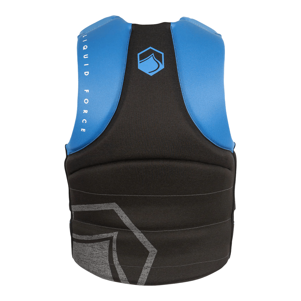 LIQUID FORCE MEN'S HINGE CGA LIFE JACKET - BLUE/BLACK/GRAY back view