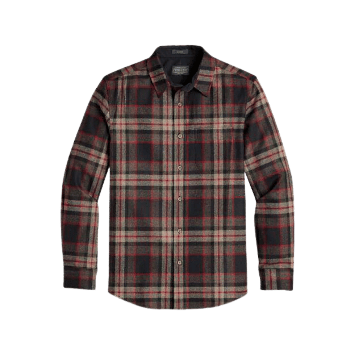 PENDLETON MEN'S LODGE SHIRT REG - BROWN MIX BLACK PLAID