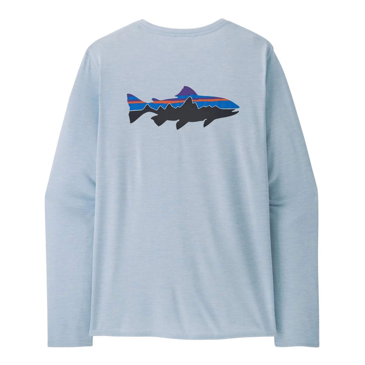 LONGSLEEVE CAPILENE COOL DAILY SHIRT WATER - FITZ ROY TROUT: FLECK BLUE BACK