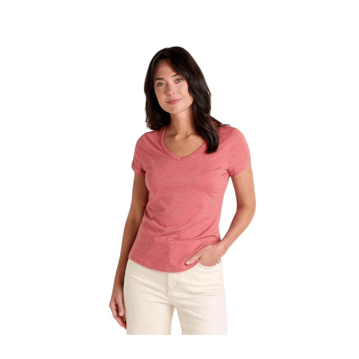 TOAD + CO WOMEN'S MARLEY SS V TEE - DUSTY CEDAR