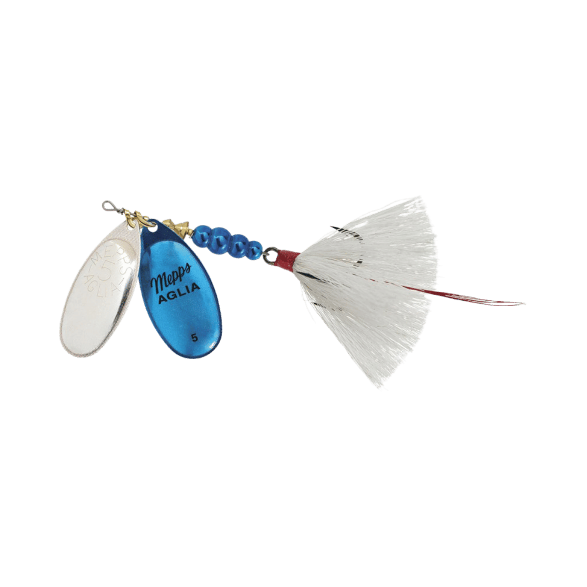MEPPS DOUBLE BLADE AGLIA 11/16OZ - SLVR/BLUE PLAT-WHT