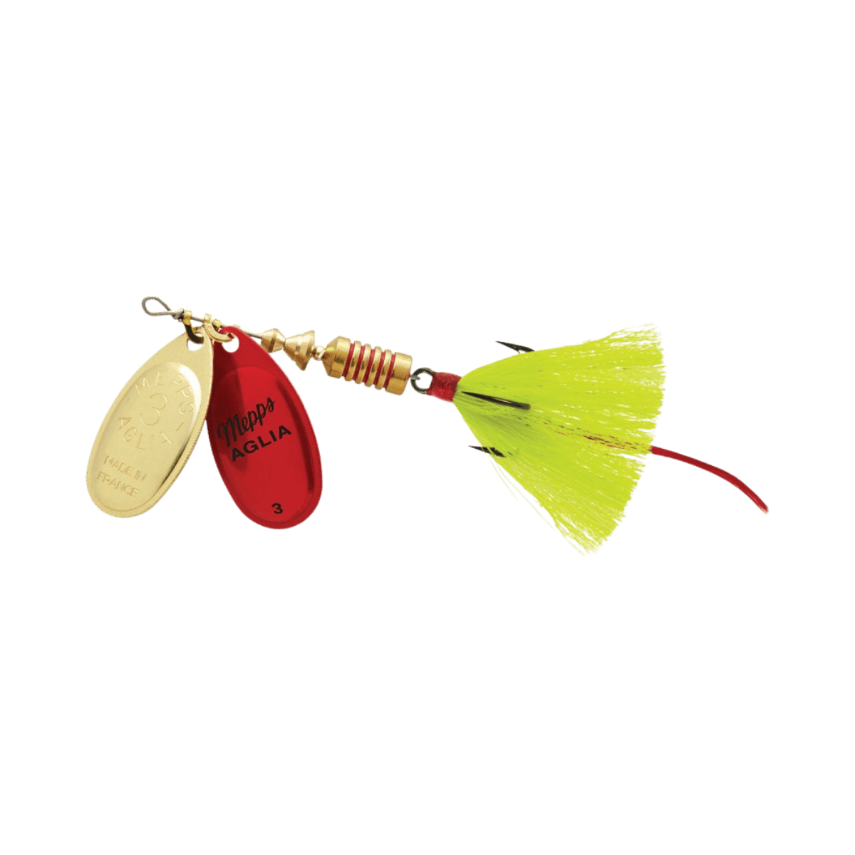 MEPPS DOUBLE BLADE AGLIA 5/16OZ - GOLD/RED PLAT-YELLOW