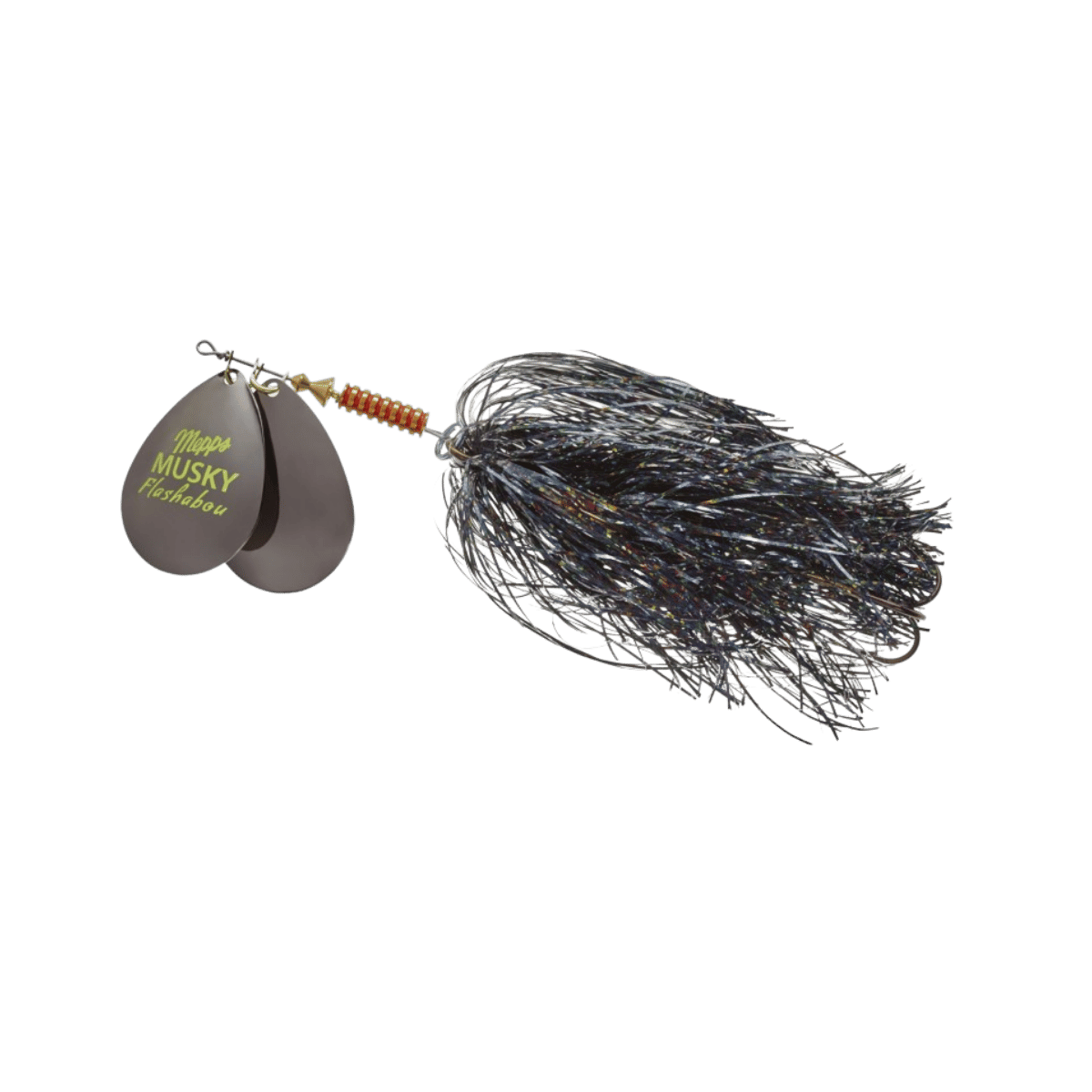 MEPPS DOUBLE BLADE MUSKY FLASHABOU 1 1/2OZ BLACK PLATINUM/BLACK