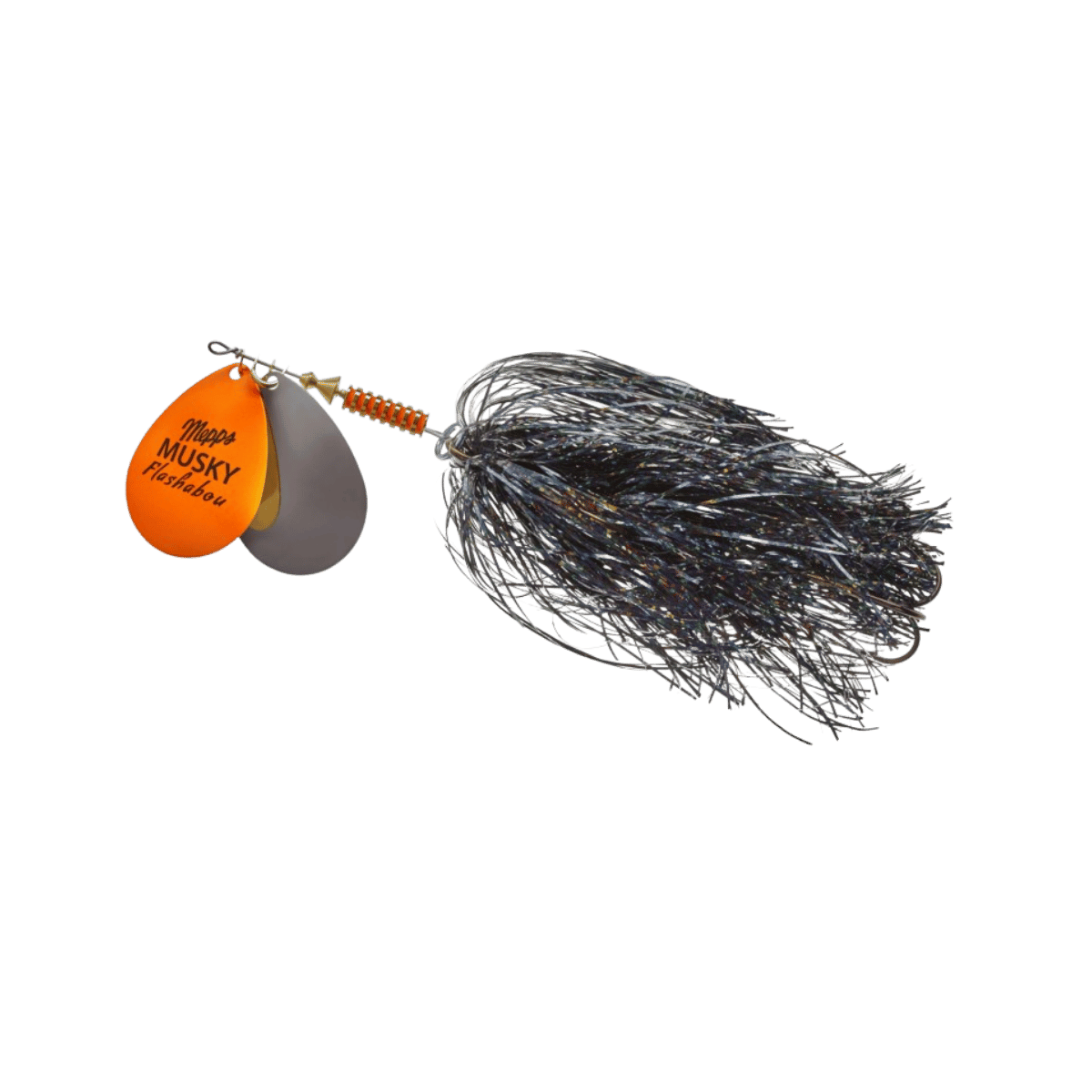 MEPPS DOUBLE BLADE MUSKY FLASHABOU 1 1/2OZ HOT ORANGE/BLACK