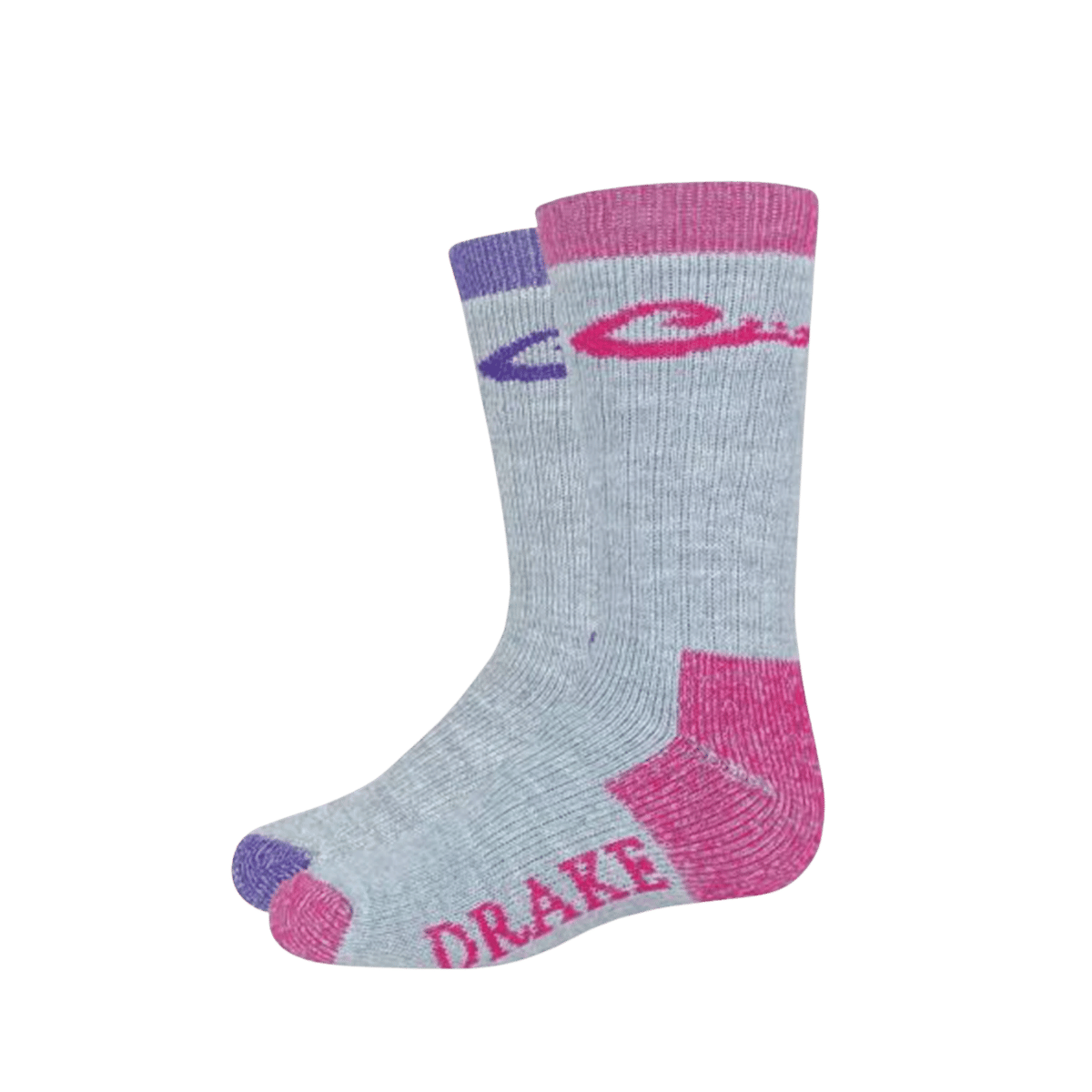DRAKE WOMEN'S MERINO WOOL SOCKS 2PK - MEDIUM - FUCHSIA/PURPLE