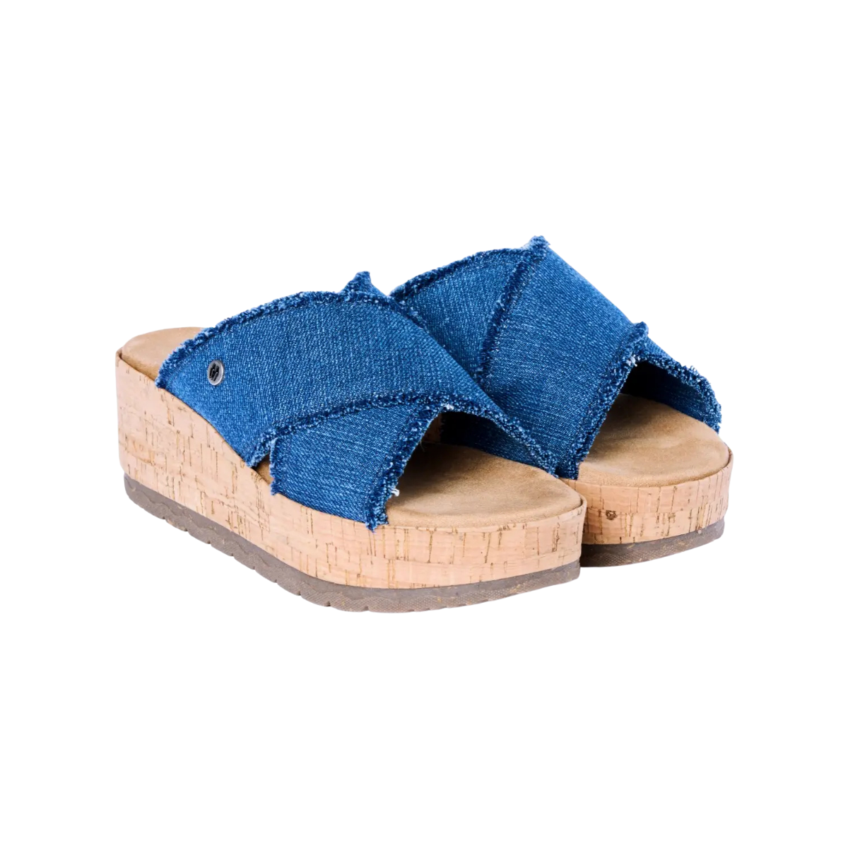 MINNETONKA MOCCASIN WOMENS POSEY SANDAL BLUE DENIM