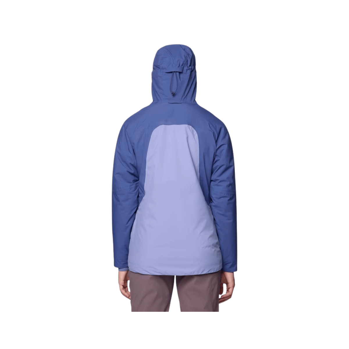 MOUNTAIN HARDWEAR WOMEN'S STRETCH OZONIC INSULATED JACKET- AVID/LAPIS DUSK, BACK ANGLE, SM, MD, LG, XL