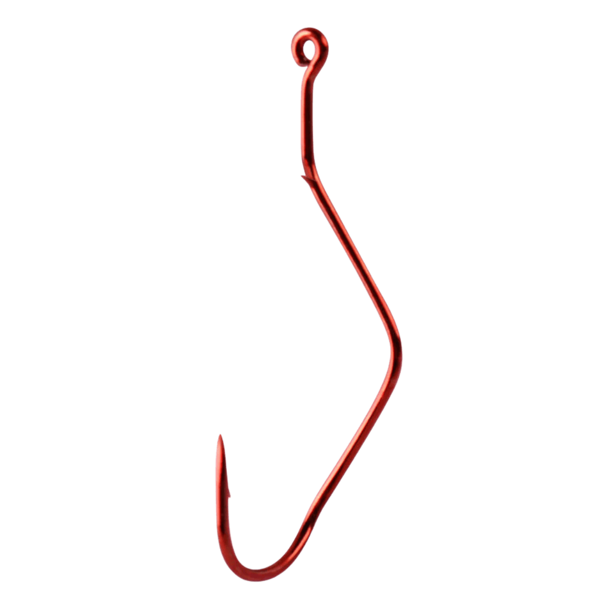 MUSTAD SLOW DEATH ABERDEEN HOOK #4 BENT SHANK - RED