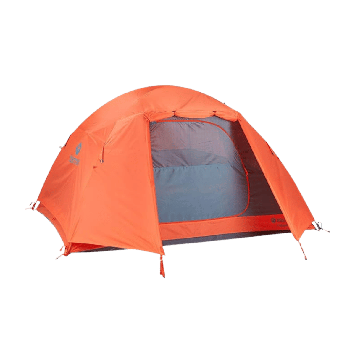 MARMOT CATALYST 3P TENT - RED SUN/CASCADE BLUE - FRONT VIEW (COVERED)
