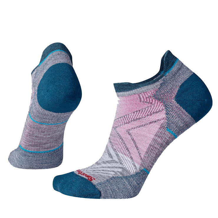 SMARTWOOL WOMEN'S RUN ZERO CUSHION LOW ANKLE SOCKS - MEDIUM GRAY