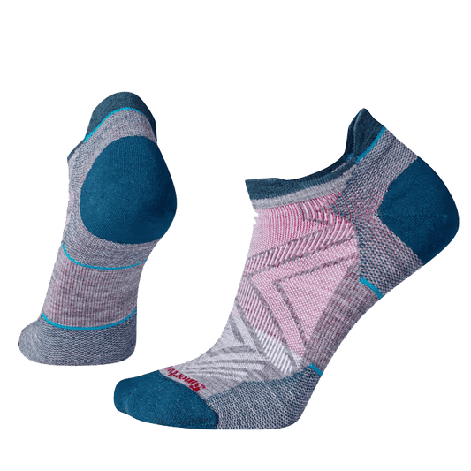 SMARTWOOL WOMEN'S RUN ZERO CUSHION LOW ANKLE SOCKS - MEDIUM GRAY