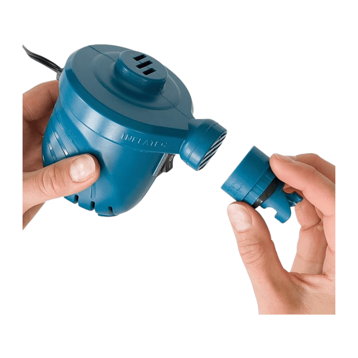 MISSION OUTDOOR LOW-PRESSURE ELECTRIC AIR PUMP - 12V DC - CLOSE UP VIEW