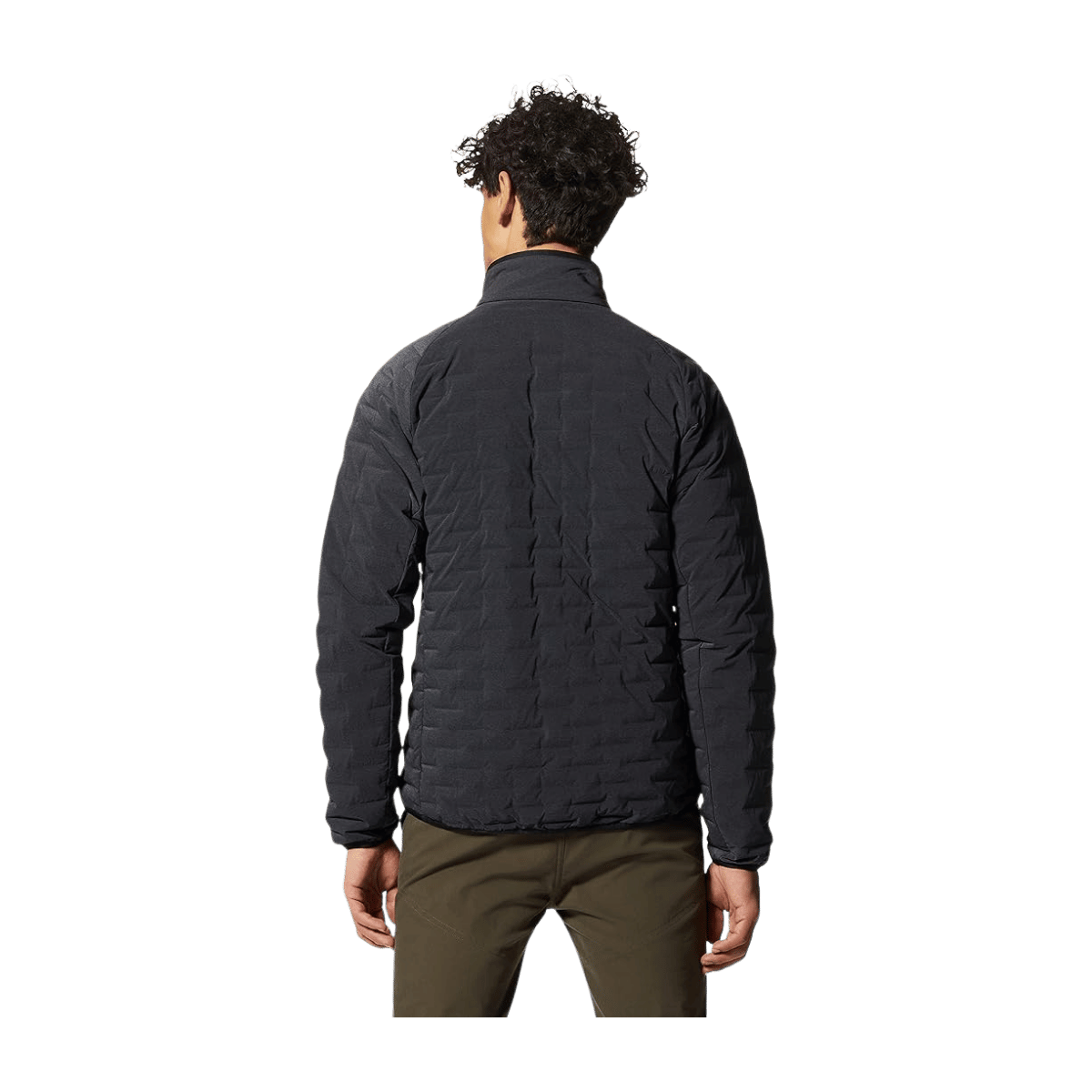 MOUNTAIN HARDWEAR MEN'S STRETCHDOWN JACKET - DARK STORM HEATHER - BACK VIEW