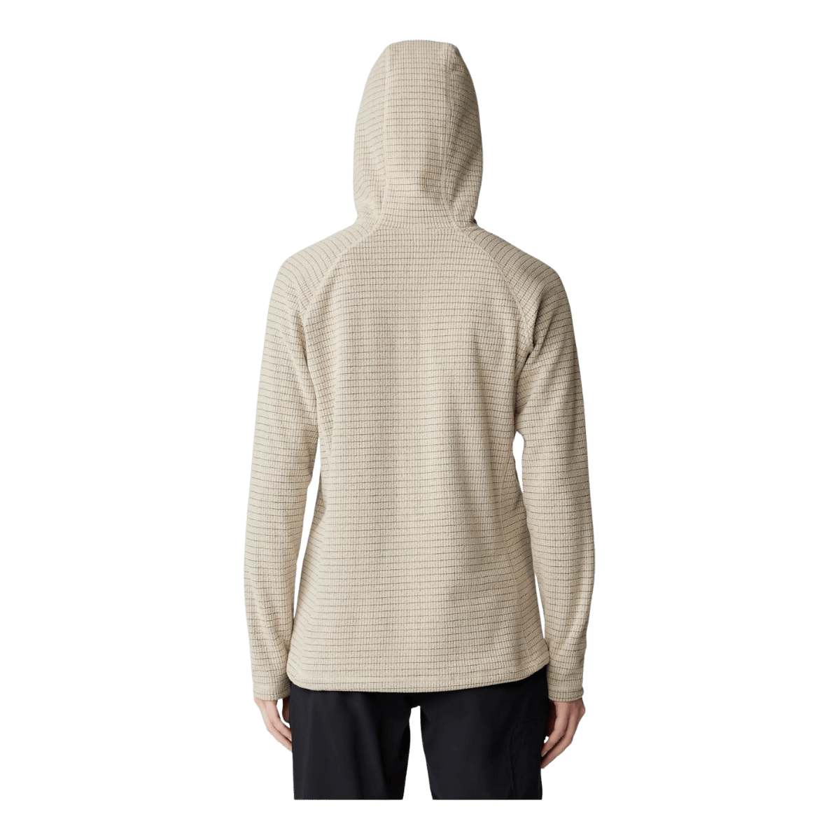 MOUNTAIN HARDWEAR WOMEN'S SUMMIT GRID TUNIC HOODY - WILD OYSTER - BACK VIEW
