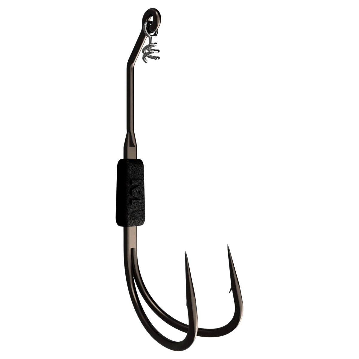 MUSTAD FROG TRAILER WEEDLESS DOUBLE HOOK WEIGHTED 2PK - BLACK NICKEL SIZE 4/0