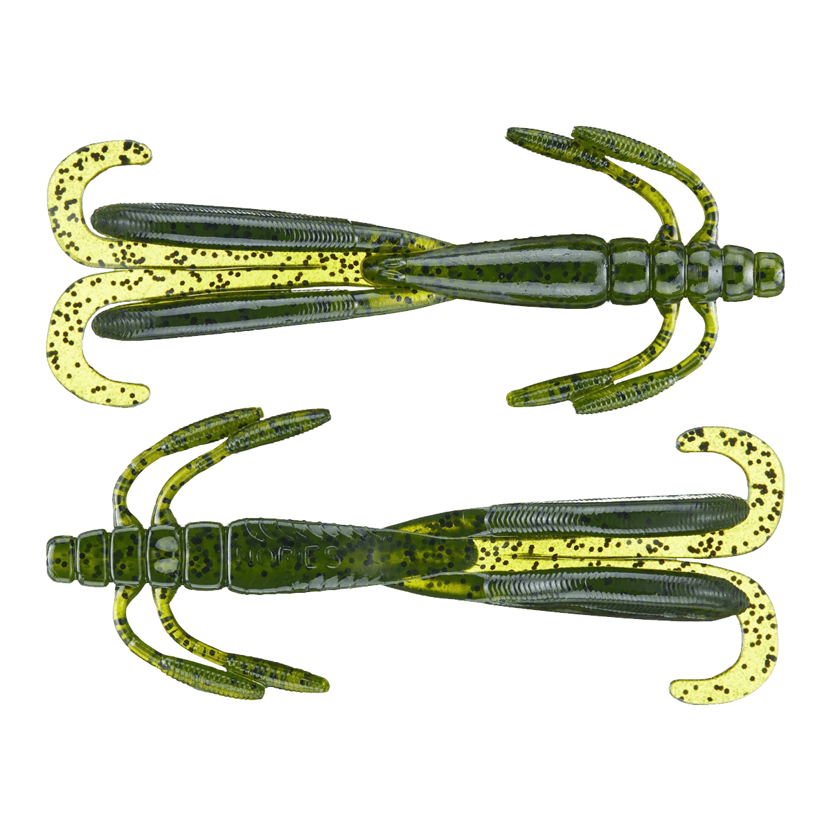 NORIES BIG ESCAPE TWIN CREATURE BAIT 5PK - 5INCH - WATERMELON BLACK FLAKE