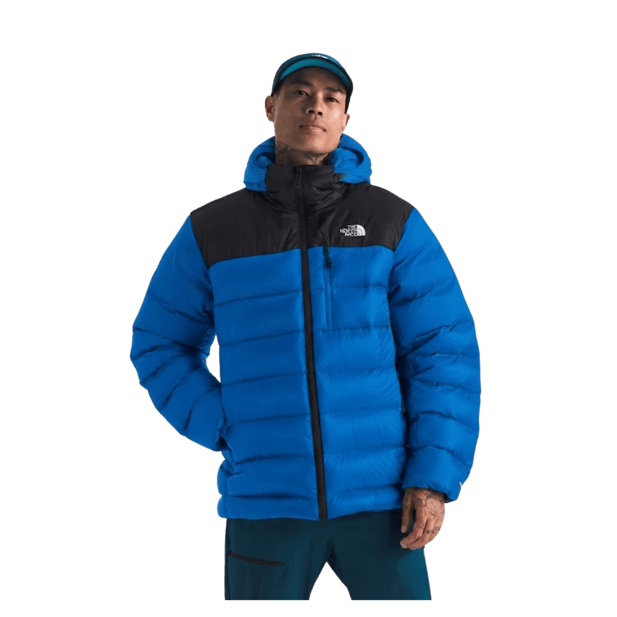 NORTH FACE KALIX DOWN HOODIE- BLUE/BLACK