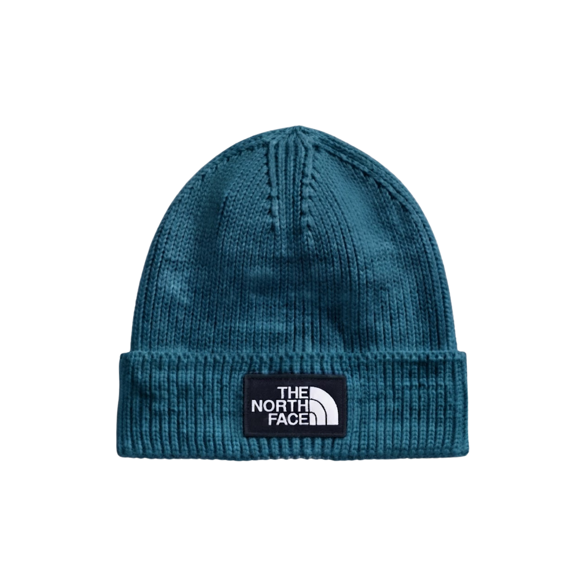 NORTH FACE TNF LOGO BOX CUFFED BEANIE RSTRTVE TEAL