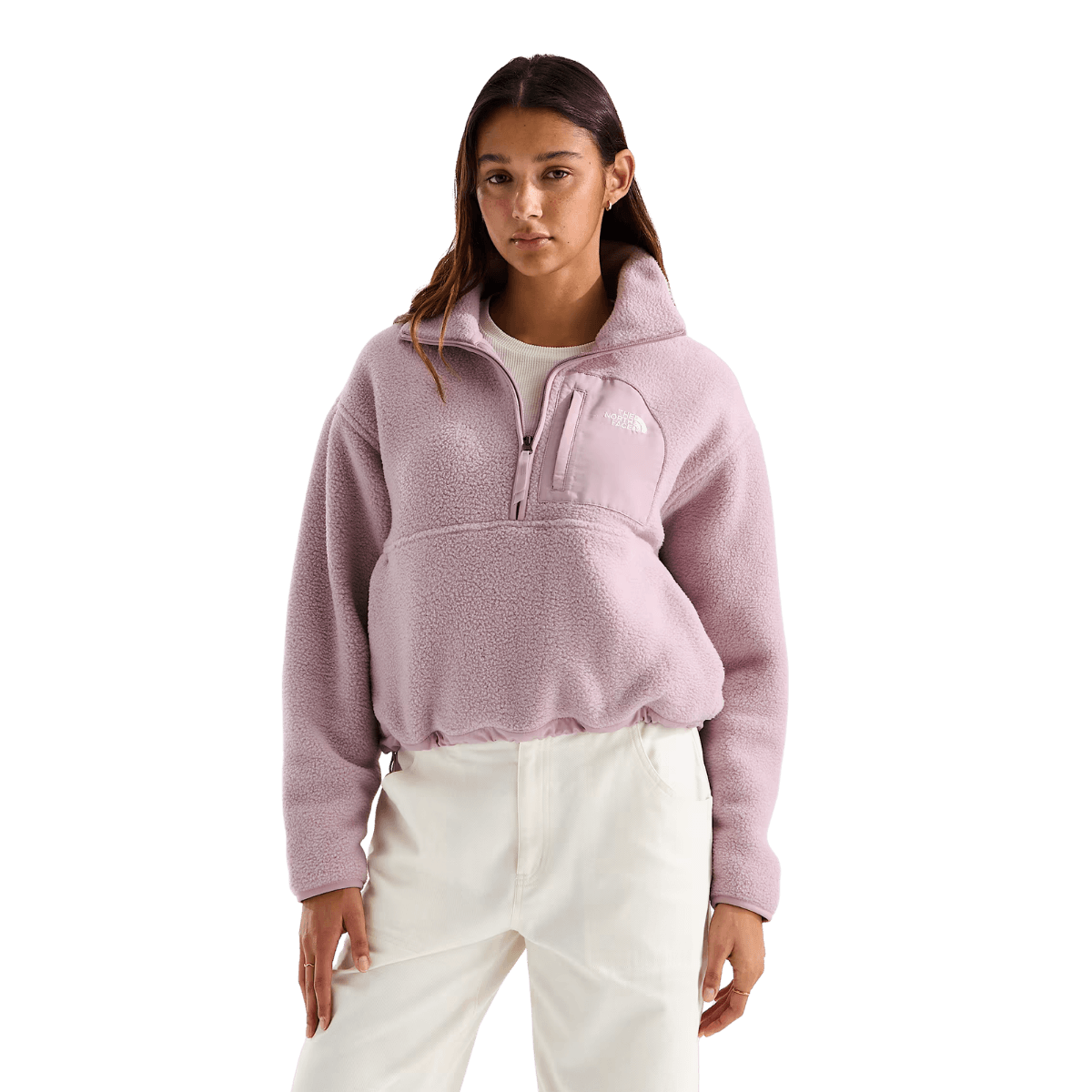 NORTH FACE W YUMIORI OFF PEAK 1/2 ZIP JKT METAL PINK