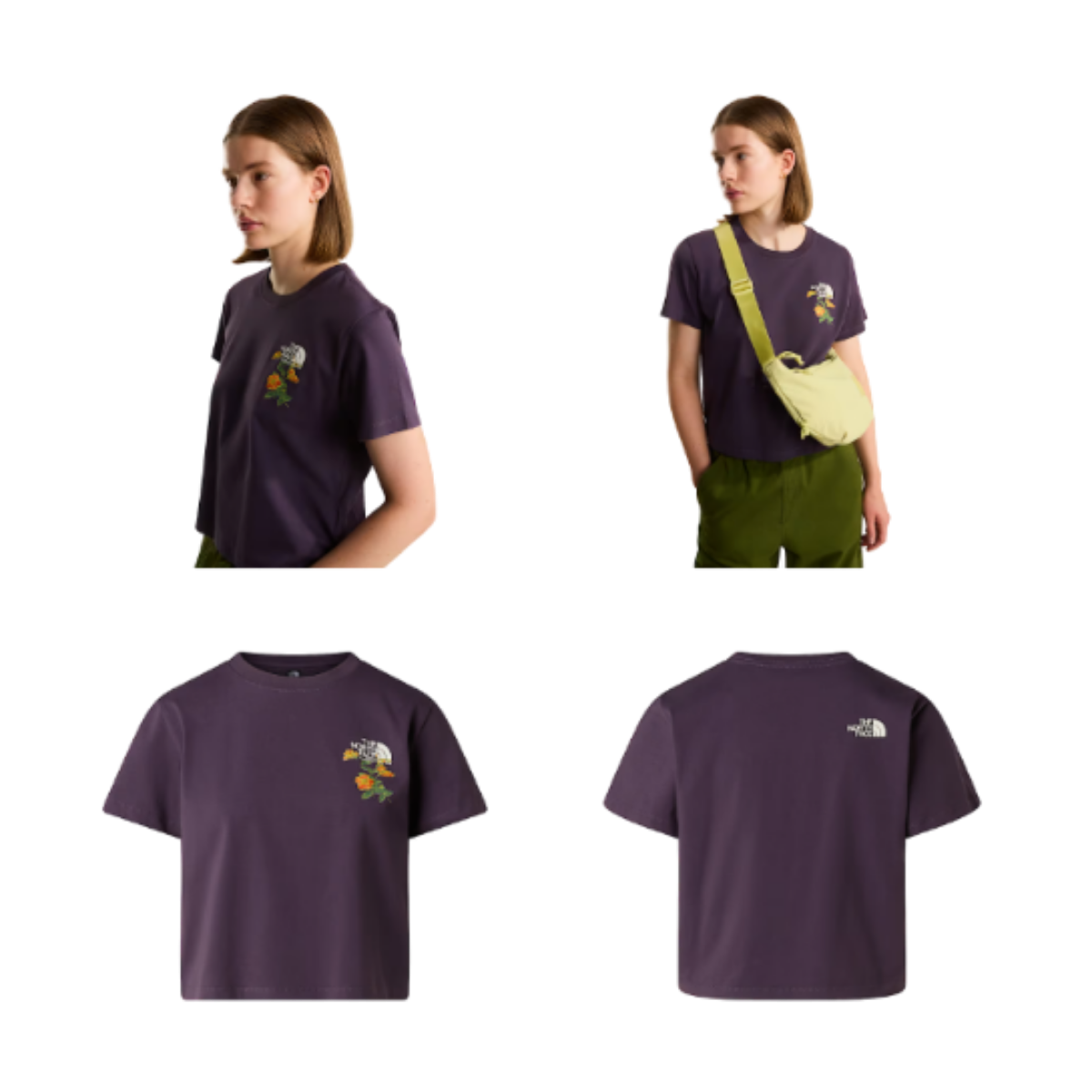 NORTH FACE WOMENS FLORA EMBRO REG S/S TEE ENDLESS DUSK